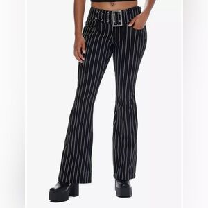 NEW Cosmic Aura (Hot Topic) Pinstripe Low-Rise Flare Pants